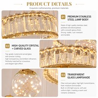 Nouveau design, grand lustre LED en cristal surdimensionné, personnalisé, pour décoration intérieure, hôtel, villa, escalier