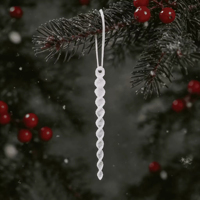 Vente en gros de sucettes glacées transparentes en plastique cristal de haute qualité pour les fêtes et décorations de Noël
