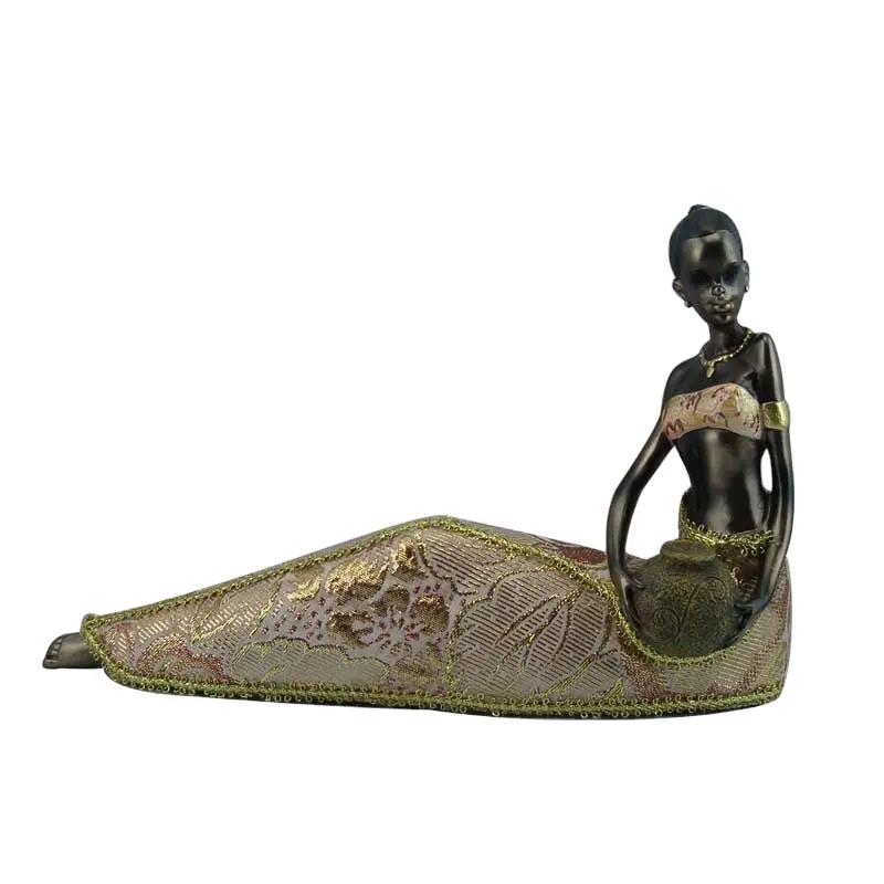 Molde de resina hecho a mano para mujer africana, modelo sexy de resina envuelta en Art Deco, estatua artesanal, regalo para el hogar