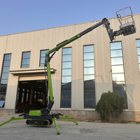 Plateforme de travail aérienne d'usine, plateforme élévatrice télescopique avec design araignée, élévateur compact sur chenilles