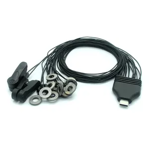 Cable de electrodos de cloruro de plata personalizado para cerebro, clip de cloruro de plata con clips para oreja, cable de Plomo sólido de 16 electrodos