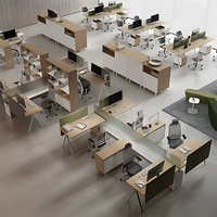 Ensemble de mobilier de bureau table d'ordinateur en bois chaise de bureau bureau bureau poste de direction chaise ergonomique avec cloisons de bureau