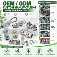 Pince à câble double boulon pour fixation de boucles et extrémités de câbles métalliques, sur mesure OEM