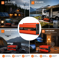 Convertisseur de puissance à onde sinusoïdale pure HOULI 2200W, 12V 24V 48V 60V DC vers AC 110V 220V pour camping-car, solaire, alimentation de secours domestique