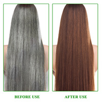 SEFUDUN 500ml Herbal 3 in 1 Sampo Pewarna Rambut Warna Cokelat Tua Sampo Pewarna Rambut Warna Cokelat Tua Pewarna Permanen Tahan Lama