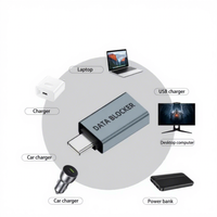 Adaptateur USB A vers Type C mâle/femelle JILIAN, sortie CC 10W, en alliage d'aluminium, protection des données d'ordinateur portable contre les logiciels malveillants et les hackers