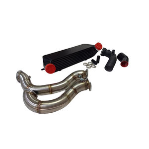 Refroidisseur intermédiaire en aluminium pour voiture de course automobile en argent ou noir N54 N55 E82 <span class=keywords><strong>E87</strong></span> E88 E90 E91 E92 E93 Pièces - Product Image 2