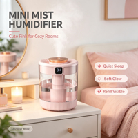 Nouveau design 2026 – Purificateur d'air et humidificateur intelligent X11 à nano-atomisation, grande capacité 2L, avec lumière d'ambiance et faible bruit
