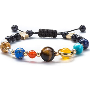 สร้อยข้อมือลูกปัดหินธรรมชาติรูปดาวแปดดวงสำหรับผู้หญิงสร้อยข้อมือระบบสุริยะจักรวาลจักรวาลจักรวาล - Product Image 2