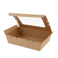Livraison gratuite en stock emballage alimentaire à emporter jetable imprimé personnalisé boîtes à déjeuner Bento Sushi salade avec fenêtre en papier kraft