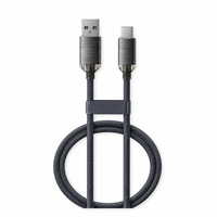 Kabel Pengisian Cepat USB-A ke USB-C 1m 48-Spindle Nylon Braided, Kabel Sinkronisasi Data Tipe-C yang Tahan Lama untuk Android.