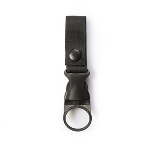 Tactical Nylon Webbing Water Bottle <b>Hook</b> With Carabiner <b>Clip</b> For Outdoor Hydration Bladder 2kg Load Capacity Durable Design - Product Image 1