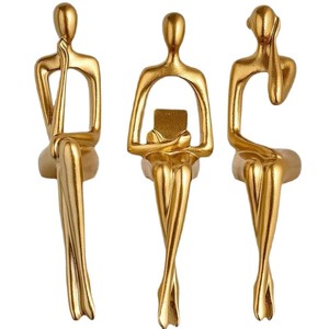 <span class=keywords><strong>Escultura</strong></span> Decorativa <span class=keywords><strong>de</strong></span> Resina para Sala <span class=keywords><strong>de</strong></span> Estar o Dormitorio, Diseño Personalizado, Decoración Dorada, Estatua <span class=keywords><strong>de</strong></span> <span class=keywords><strong>Pensador</strong></span> Sentado - Product Image 5