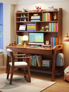 Escritorio Infantil con Estantería Integrada, Altura Ajustable, Madera Sólida, Moderno, para Estudiantes de Primaria y Secundaria, Uso en Sala de Estar - Product Image 6