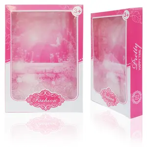 Caja de regalo de embalaje de muñeca impresa personalizada más vendida caja de papel de sirena con ventana transparente caja de almacenamiento de Juguetes