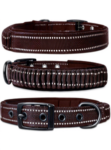 Collar de Perro Resistente con Asa |   Diseño Reflectante Acolchado de Nailon Balístico |   Cierre de Hebilla Ajustable de Aleación de Zinc - Product Image 4