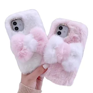 New 3D Cute Warm Hair Plush Soft TPU Cell Phone Case For Iphone 11 12 13 14 Pro Max Case