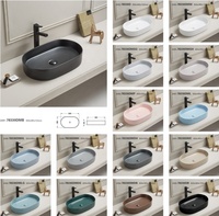 Matte coloré ne se décolore jamais design lavabo bagno comptoir nouveau produit nouveau modèle en gros lavabo en céramique
