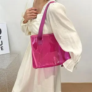 New Transparent Large Capacity PVC Jelly Shoulder Bag With High Capacity