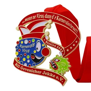 Medalha por atacado Fornecedores Personalizado Colorido Alemão Festival Munique Oktoberfest 3D Esmalte Carnaval Metal Medalha