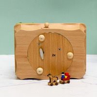 Boîte à musique en bois sculptée en hêtre, 18 notes, 120 secondes, mouvement à remonter, cadeau romantique, logo personnalisé, vente en gros, directement de l'usine
