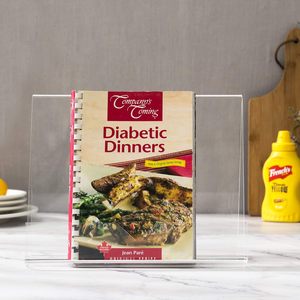 Support de livre de cuisine en acrylique transparent avec lampe de lecture rouge <span class=keywords><strong>pour</strong></span> afficher des recettes sur une tablette de cuisine <span class=keywords><strong>ou</strong></span> une table basse - Product Image 4