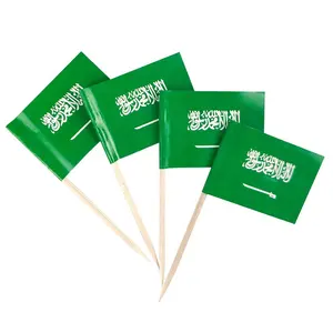 Einweg-Lebensmittel qualität Saudi-Arabien National flagge Picks Dekoration Zahnstocher Flagge