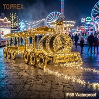 Décoration extérieure de Noël à LED basse tension sécurisée en forme de train pour les aires de jeux pour enfants et les parcs communautaires, spectacle d'éclairage festif