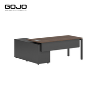 Bureau de direction ergonomique moderne, poste de travail en L durable avec mobilier en bois, poste de travail élégant et écologique pour manager