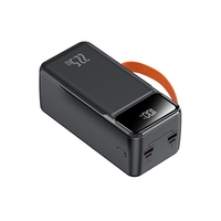 Outdoor Multi-Geräte-Ladestation Powerbank 50000mAh 22,5W PD Schnellladegerät mit Eingebauten 2 Integrierten Kabeln Taschenlampe Digitalanzeige