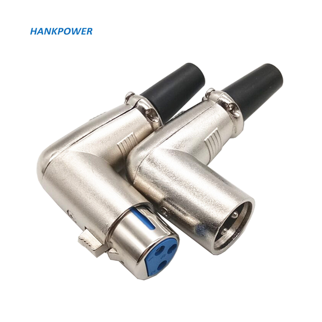 Copper Pin Right Angle XLR Connector 90 Degree With Screw 3pin XLR Microphone Male Female Plug
