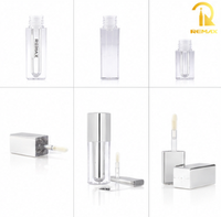 Contenant carré transparent ML8800A pour gloss à lèvres avec applicateur, idéal pour gloss maison, huile à lèvres et emballage de soins beauté pour les lèvres