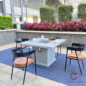 Luxury Outdoor Dining Table with <strong>Fire</strong> Pit Elegant Bar <strong>Barrel</strong> Design for Outdoor Entertaining - Product Image 5