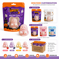 Halloween Spookwasgoedjes 100g Enkel Stuk Vloeibare Vulling Spookachtige 3D Kauwgom Snoepjes