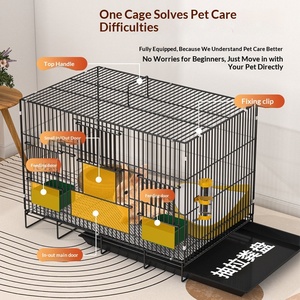 Jaula de Alambre Espaciosa para <span class=keywords><strong>Conejos</strong></span>, Conejillos de Indias y Chinchillas; Jaula Extra Grande para Uso Doméstico con Baño Completo; Jaula Interior/Exterior - Product Image 2