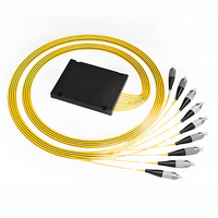 FC UPC Fiber Optic Splitter Cassetted PLC SM Single Mode 9/125 Konektor Coupler Optik Pasif FTTH di Panel Patch ODF FTTX