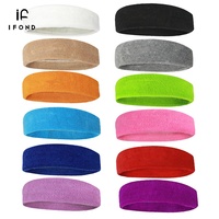 IFOND Pita Kepala Olahraga Elastis Bahan Rajut Warna Solid dengan Logo Kustom untuk Pria Wanita Lari Yoga