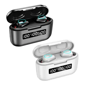 G40 TWS Sports Earbuds 9D HD Digital Display Wireless Earpieces earbud with Charging Usb Cable at the Bottom