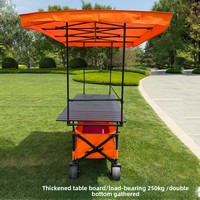 Chariot pliable avec table relevable haute et plateau de toit