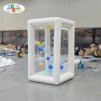 Cabine gonflable commerciale pour attraper l'argent, machine portable pour attraper l'argent pour les entreprises de location de matériel événementiel