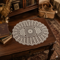 Set de table classique en tissu 45*35cm, écologique, lavable, pour décoration intérieure, avec motif en dentelle Battenburg