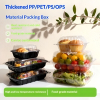 Boîte d'emballage en plastique transparente carrée pour l'emballage alimentaire, matériaux PET et PP