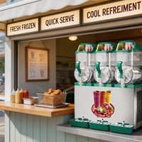 Machine à slush commerciale à 3 réservoirs de 36 L en acier inoxydable, machine à boissons glacées à trois bacs pour restaurant