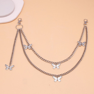 สร้อยคาดเอวหลายชั้นลายผีเสื้อ สไตล์พังก์ฮิปฮอป โลหะผสมสังกะสี สำหรับใส่ทุกวัน - Product Image 1