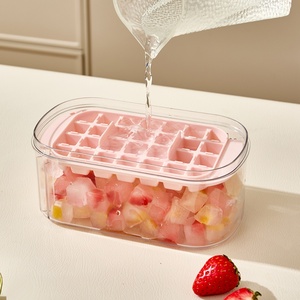 Custom Logo/Color Ice Cube Tray Stackable Press Ice Mold Pig Shape Ice Tray Small Ice Maker Freezer Storage Box with Lid - Product Image 6