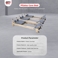 Reformer de Pilates en bois de qualité supérieure, robuste, avec coussin haute densité et ressorts réglables, pour exercices de gym et de Pilates, incluant une boîte d'assise et une planche de saut