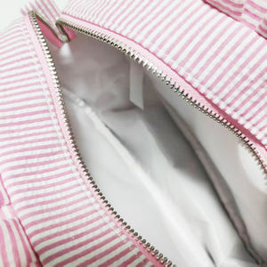 Rosa Rüschen-Kosmetiktasche, 25 Stück, GA-Lager, Seersucker-Make-up-Tasche, Reise-Reißverschlusstasche DOM-2898 - Product Image 2