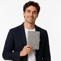 Cadeau de fête des pères journal d'entreprise de luxe personnalisé cahier en cuir ensemble promotionnel et d'affaires avec boîte et stylo pour hommes femmes