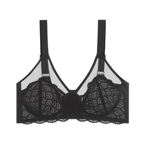 Sutiã Sexy Sem Costura Ultra Fino com Bordado em Crochê, Respirável, Push-Up, Sem Arame, Mistura de Algodão, Alças Não Ajustáveis - Product Image 3
