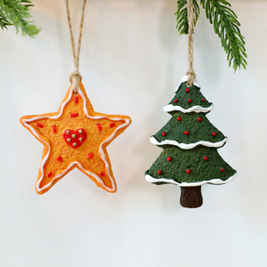 Mini pendentifs en résine de Noël, flocon de neige, cœur, arbre, étoile à cinq branches, décorations suspendues, à partir de 14 ans - Product Image 4
